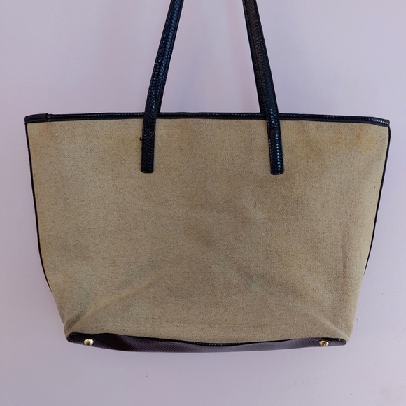 (2 for $20) Nine West cotton/linen large tote bag - Picture 3 of 8